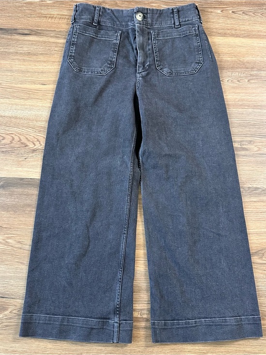 Maeve Pants - Maeve Colette Cropped Wide Leg Black Denim Pants Jeans Size 28 Stretch Boho EUC